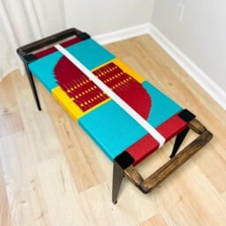 Hand-Woven Entryway Bench Mcm Style End Of Bed & Mudroom Seating - Custom-Made, Multiple Sizes - thumbnail 3