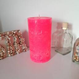 Neon Home Decor. Pillar Candles.hot Green Pink Orange Yellow Candle. Coquette Room Rustic Decorative Candles. Choose The Size - thumbnail 3