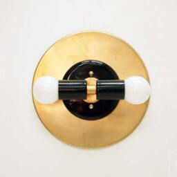 Modern Wall Double Sconce Gold Black Fixture Brass Lighting Light Hallway Lights Bathroom Kitchen Retro - thumbnail 2