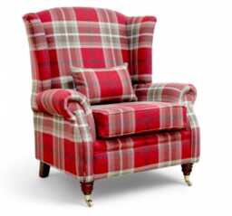 Snuggler Armchair Extra Wide Xl Accent Chair Fabric Balmoral Check Red