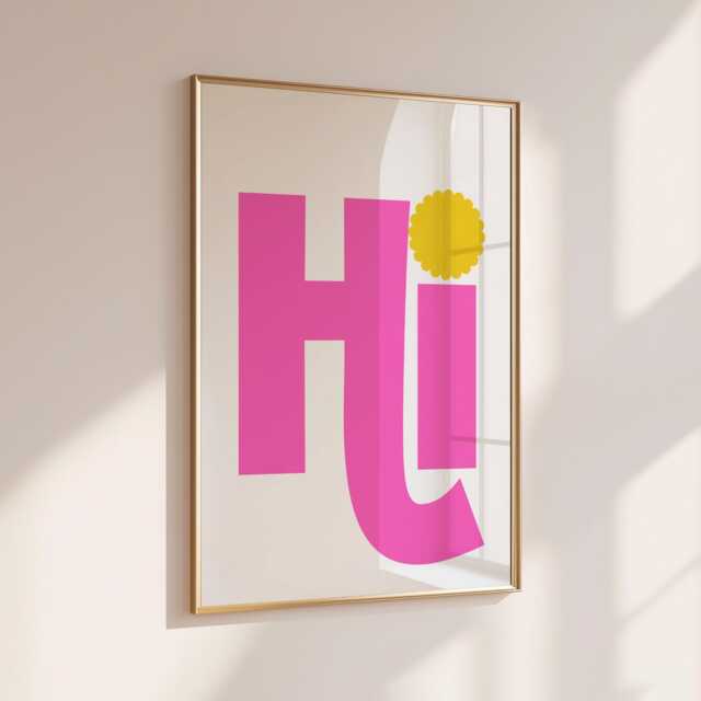 Hi - Home Print Wall Decor Quirky