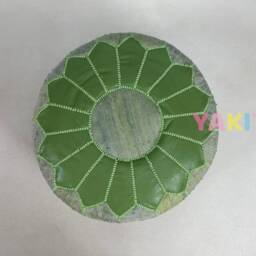 Yakiti - Round Cactus Silk Pouf, Natural Fiber, Home Decor, Interior Design, Floor Cushions, Sabra Poufs, Silk, Agave - thumbnail 3