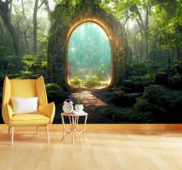 Forest Tree Arch Portal Wallpaper Mural, Removable Peel & Stick Decal - thumbnail 1