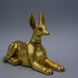 Egyptian God Anubis Dog Jackal Figurine Statue - 2 Color Gold/Black Made in Egypt - thumbnail 3