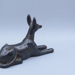 Egyptian God Anubis Dog Jackal Figurine Statue - 2 Color Gold/Black Made in Egypt - thumbnail 4