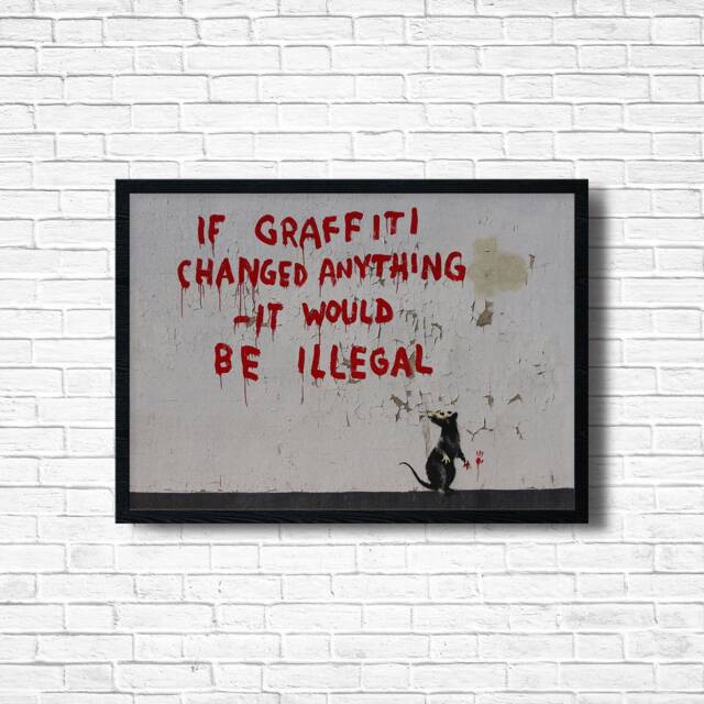 Banksy Graffiti Art Print Urban Street On Canvas - image 1