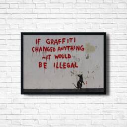 Banksy Graffiti Art Print Urban Street On Canvas - thumbnail 1