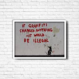 Banksy Graffiti Art Print Urban Street On Canvas - thumbnail 3