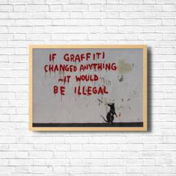 Banksy Graffiti Art Print Urban Street On Canvas - thumbnail 2