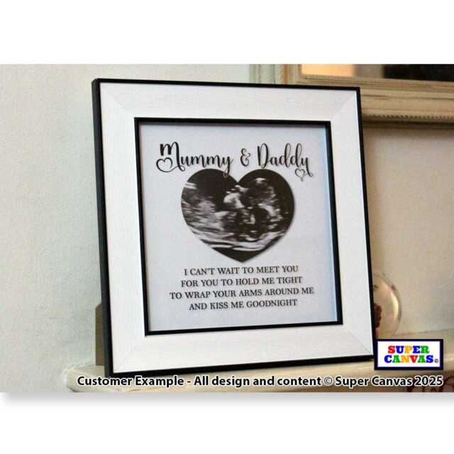 Baby Ultrasound Pregnancy Scan Personalised Photo Picture Framed Print For New Parent Daddy Mummy Mum To Be Shower Christmas Gift - image 1