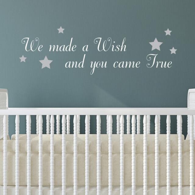Nursery Wall Quote - We Made A Wish & You Came True Kids Stickers Sticker For Baby's Room - image 1