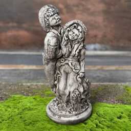 Concrete Romantic Couple Statue Outdoor Lovers Sculpture Stone Figurine Cement Garden Decoration Handmade Ornament Lover Gift - thumbnail 1