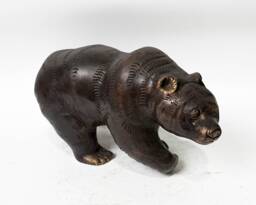 Bear Bronze Figurine, 10 Inch Length Animal Statue, Brass Decor, Ornament, Wild Animal, Living Room Gift For Dad