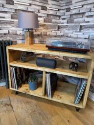 Media Storage Unit, Record Player Stand, Furniture Turntable Cabinet - thumbnail 1