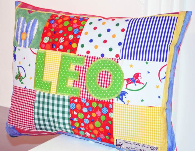 Personalised Pillow For Kids, Patchwork Pillow, Handmade Children's Cushion - image 1