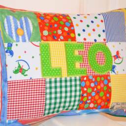 Personalised Pillow For Kids, Patchwork Pillow, Handmade Children's Cushion - thumbnail 2