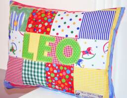 Personalised Pillow For Kids, Patchwork Pillow, Handmade Children's Cushion - thumbnail 1