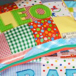 Personalised Pillow For Kids, Patchwork Pillow, Handmade Children's Cushion - thumbnail 4