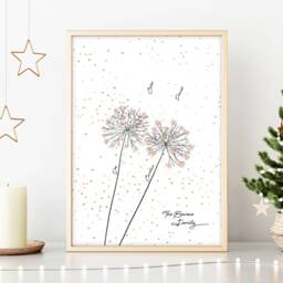 Dandelion Custom Family Tree Wall Art, First Christmas in New Home Indoor Decor, Xmas Sentimental Gift For Mom From Daughter - thumbnail 2