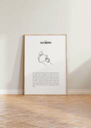She Is Scorpio Print, Horoscope Zodiac Astrology Star Sign Wall Art, Poster, Minimalist Gift - thumbnail 1