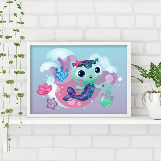 Gabby's Dollhouse Print - Mercat Waves Poster Kids Wall Art - image 1