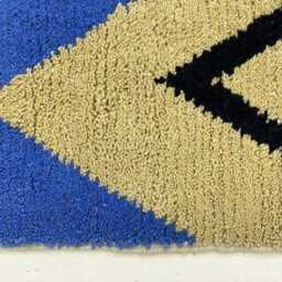 Handwoven Moroccan Wool Rug Bold Geometric Boho Area Rug - thumbnail 4