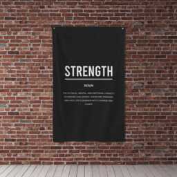 strength Definition Flag, Gym Decor Fabric Banner, Motivational Office Wall Art, Home Sign, Inspirational Signs, Art Gift - thumbnail 2