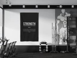 strength Definition Flag, Gym Decor Fabric Banner, Motivational Office Wall Art, Home Sign, Inspirational Signs, Art Gift