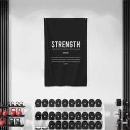 strength Definition Flag, Gym Decor Fabric Banner, Motivational Office Wall Art, Home Sign, Inspirational Signs, Art Gift - thumbnail 3