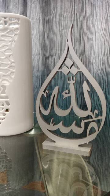 Mashallah Tear Drop Shape - Table Top Artwork. Contemporary Decoration For Muslim Homes - image 1