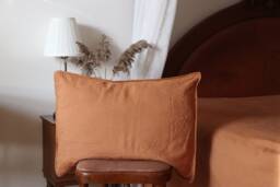 Terracotta Linen Pillow Cover - European Stonewashed Pillowcase With Envelope Closure