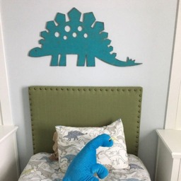 Dinosaur Wall Art Nursery Decor Stegosaurus Sign Medium Wood Bedroom - thumbnail 3