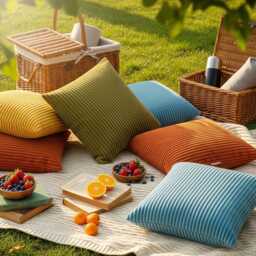 Corduroy Cushion Cover Soft Ribbed Texture, Modern Earth Tones - thumbnail 3