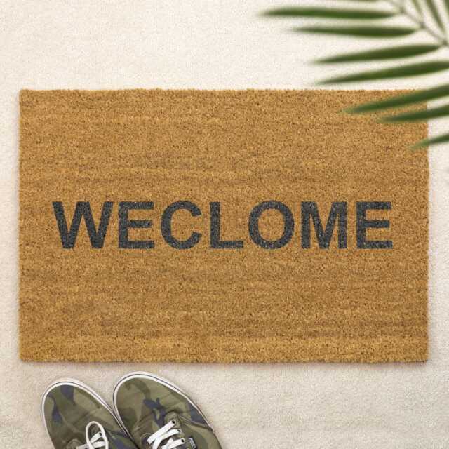 Weclome Brush Door Mat Front Custom Printed First Home Couple's Gift Family Name - image 1