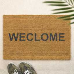Weclome Brush Door Mat Front Custom Printed First Home Couple's Gift Family Name - thumbnail 1