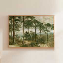 Pine Forest Poster, Woodland Path Print, Nature Wall Art, Paper - thumbnail 1
