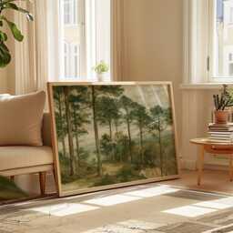 Pine Forest Poster, Woodland Path Print, Nature Wall Art, Paper - thumbnail 4