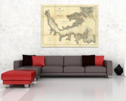Antique Neuse River Map Print North Carolina Art On Canvas Or Paper - thumbnail 1