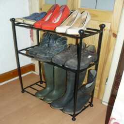 Wellington Boot Hiker Storage Rack Wrought Iron Metal Shoe Stroage - thumbnail 3