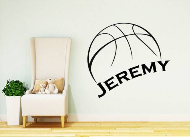 Name Wall Decal - Sport Basketball Decals Nursery Vinyl Stickers Logo Boy Room Decor Window Na345 - image 1