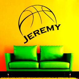 Name Wall Decal - Sport Basketball Decals Nursery Vinyl Stickers Logo Boy Room Decor Window Na345 - thumbnail 2