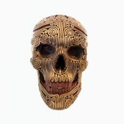 Bronze Skull, Skull, Filigree, Ooak, Hand Cast, Red Gold, Anatomy, Life Size, Metal, Cast Sugar Decorated - thumbnail 2