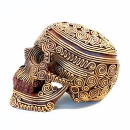 Bronze Skull, Skull, Filigree, Ooak, Hand Cast, Red Gold, Anatomy, Life Size, Metal, Cast Sugar Decorated - thumbnail 3