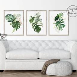 Tropical Leaf Print, A3 Set Of Prints, Leaves, Wall Art, Green Theme Decor, Leaves Art - thumbnail 3