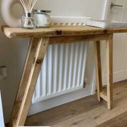 Rustic Reclaimed Wood Console Table - Handmade Farmhouse Hallway Wellington - thumbnail 3