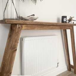 Rustic Reclaimed Wood Console Table - Handmade Farmhouse Hallway Wellington - thumbnail 2