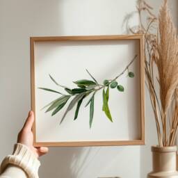 Olive Branch Limited Edition Giclee Print Botanical Watercolour Art - thumbnail 2