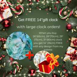 Handmade Epoxy Resin Clock Beige, Grey, & Natural Stones - thumbnail 2