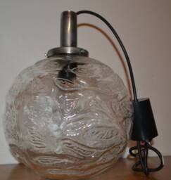 Vintage Glass Globe Pendant Lamp, 1970S Space Age