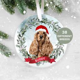 Personalised Cocker Spaniel Christmas Decoration, Ornament, Tree Pet Lover, New Puppy Gift - thumbnail 1